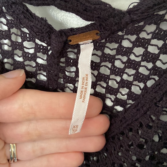 Free People navy blue xsmall crochet tank - Picture 4 of 4